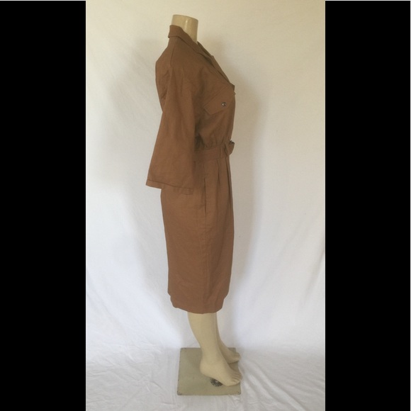 VTG A’Milano Size Large Tan Utility Dress - Picture 3 of 7